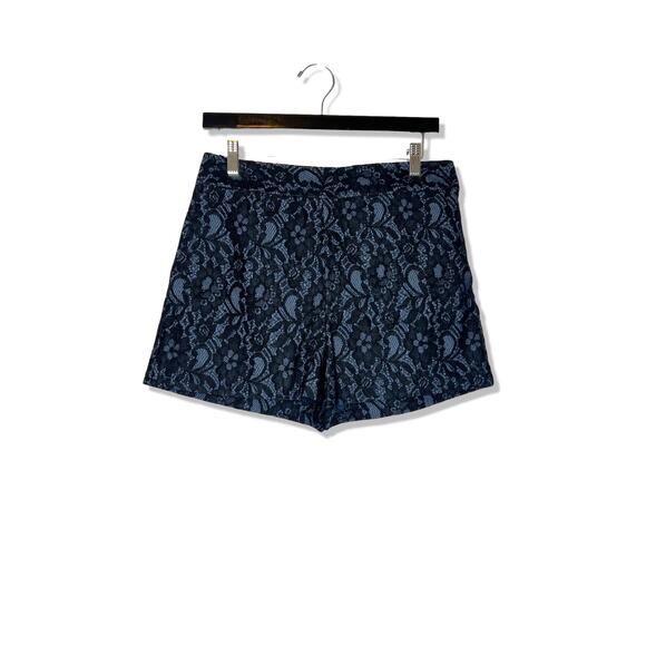 NWT! Express Black & Blue Lace Shorts, Size 8 - Picture 1 of 6